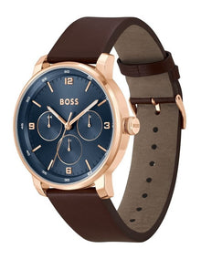 Men's Leather Multifunction Watch - Blue