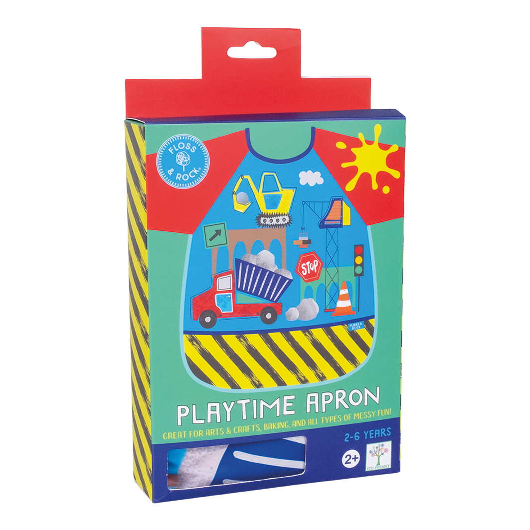 Floss & Rock Playtime Waterproof Apron Construction Mess Play Practical Life Materials 2-6yrs