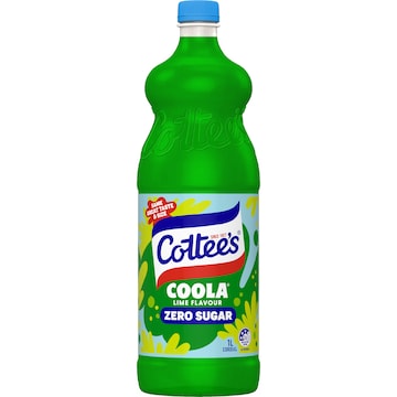 Cottee's Zero Sugar Coola Lime Cordial Sugar Free 1L