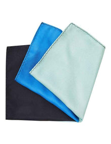 Pocket Square Multi Check in Blue