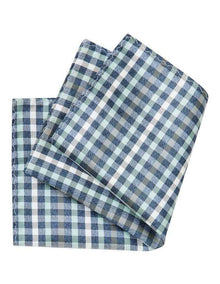 Pocket Square Dobby Check in Blue