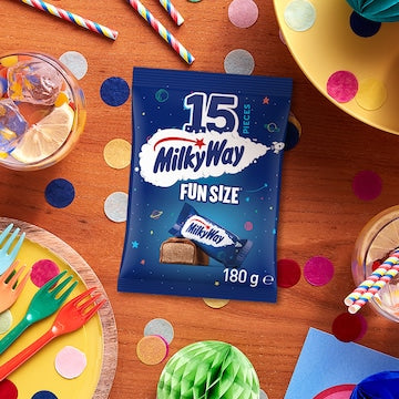 Milky Way Milk Chocolate Mini Bars Party Share Bag 15 Pieces 180g 15 pack