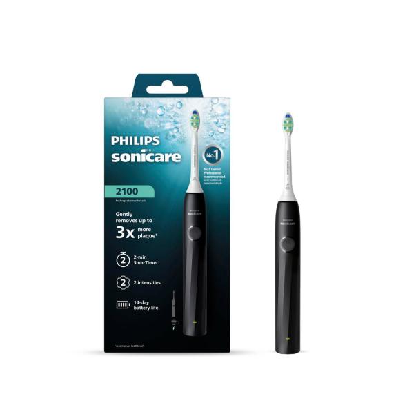 *PHILIPS SONICARE ELECTRIC TOOTHBRUSH SERIES 2100 BLACK 1 PACK