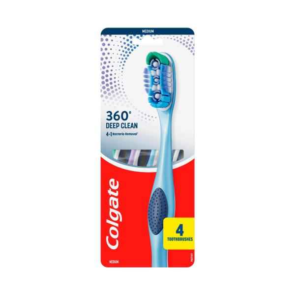 COLGATE 360 DEGREE TOOTHBRUSH MEDIUM 4 PACK