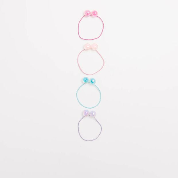 Kids 4 Pack Metallic Bauble Hairties