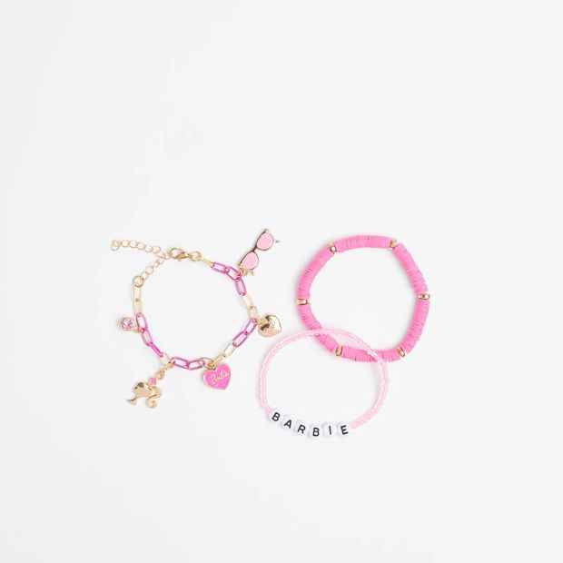 Kids Licensed Barbie 3 Pack Bracelet Set