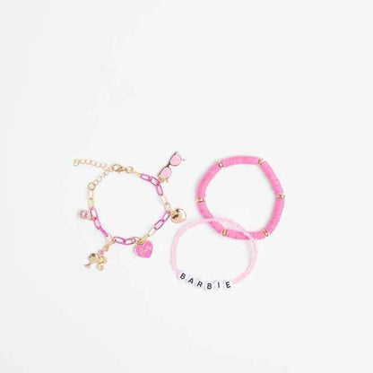 Kids Licensed Barbie 3 Pack Bracelet Set