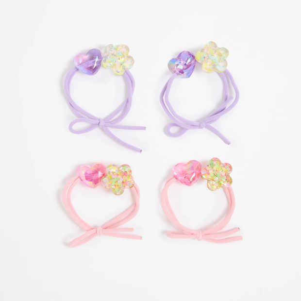 Kids 4 Pack Bejewelled Hair Ties