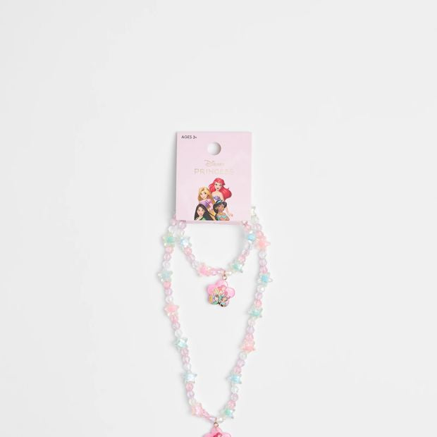 Kids Licensed Disney Princess Necklace and Bracelet Set