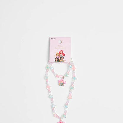 Kids Licensed Disney Princess Necklace and Bracelet Set