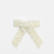 Faux Pearl Bead Bow Barette Hair Clip