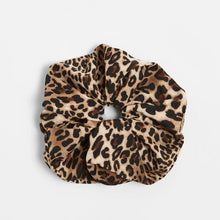 Oversized Ocelot Leopard Satin Scrunchie
