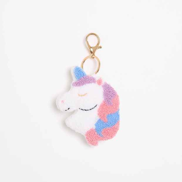 Kids Fluffy Unicorn Bag Charm