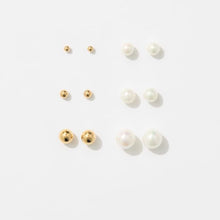Waterproof 6 Pack Faux Pearl Bead Stud Earrings Set