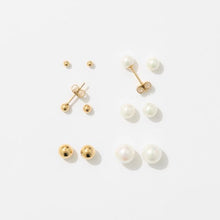 Waterproof 6 Pack Faux Pearl Bead Stud Earrings Set