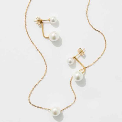 Waterproof 2 Pack Faux Pearl Bead Jewellery Set