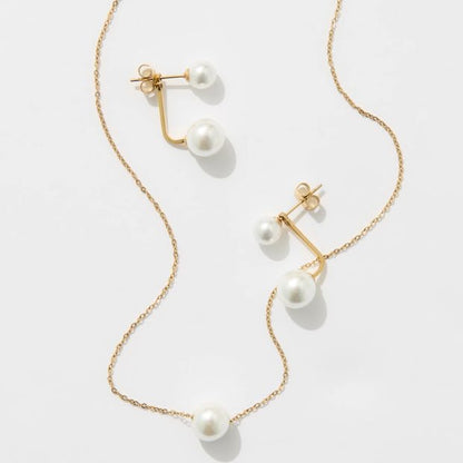 Waterproof 2 Pack Faux Pearl Bead Jewellery Set