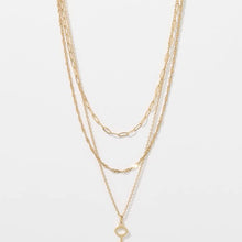 Waterproof 3 Pack Key Charm Necklace Set