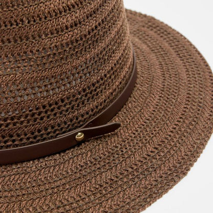 Womens Textured Knit Fedora Hat