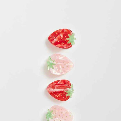 Kids 4 Pack Mini Strawberry Claw Clips