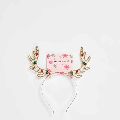 Kids Christmas Metal Jewelled Antler Headband
