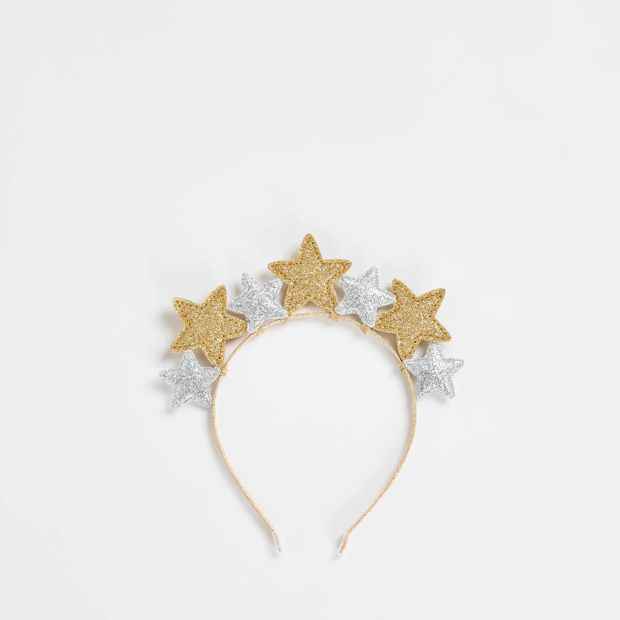 Kids Christmas Metallic Puff Stars Headband