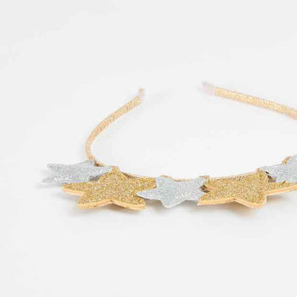 Kids Christmas Metallic Puff Stars Headband