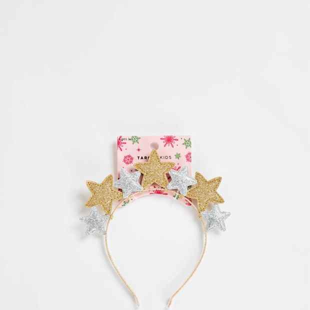 Kids Christmas Metallic Puff Stars Headband