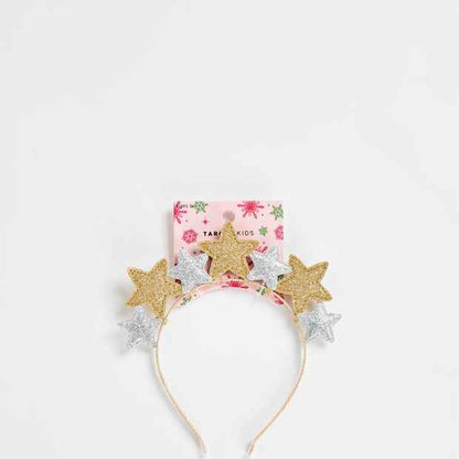Kids Christmas Metallic Puff Stars Headband