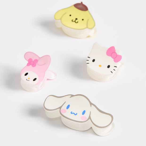 Kids Licensed Hello Kitty and Friends 4 Pack Mini Claw Clips