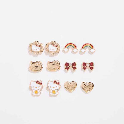 Kids Licensed 6 Pack Hello Kitty Stud Earrings