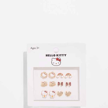 Kids Licensed 6 Pack Hello Kitty Stud Earrings