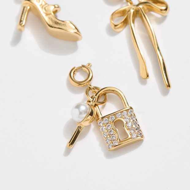 Waterproof 3 Pack Love Lock Theme Charm Set