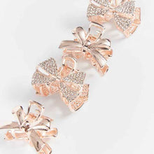 4 Pack Mini Pave Bow Hair Clips