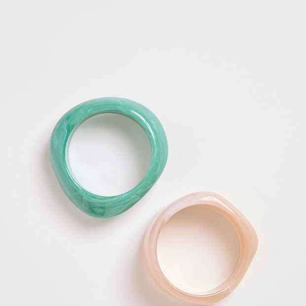 2 Pack Marble Look Acrylic Bangles