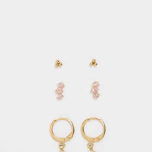 Cubic Zirconia 3 Pack Waterproof Dainty Stud Earrings