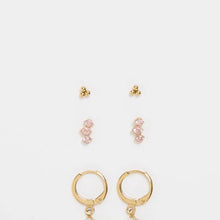 Cubic Zirconia 3 Pack Waterproof Dainty Stud Earrings