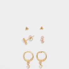Cubic Zirconia 3 Pack Waterproof Dainty Stud Earrings