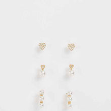 3 Pack Waterproof Faux Pearl Stud Earrings Set