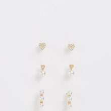 3 Pack Waterproof Faux Pearl Stud Earrings Set