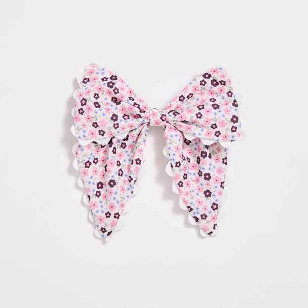 Kids Floral Ric Rac Bow Barette