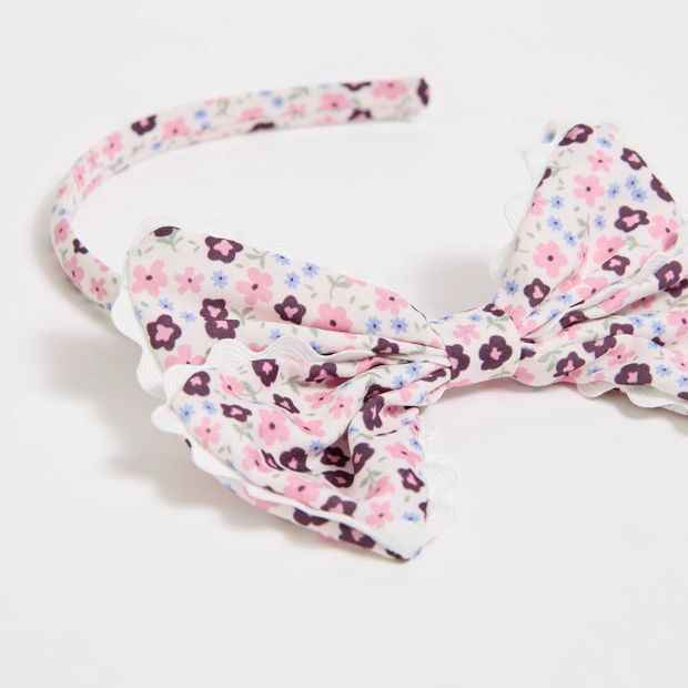 Kids Floral Ric Rac Bow Floral Headband