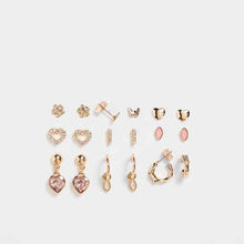 9 Pack Pretty Peach Stud Earrings