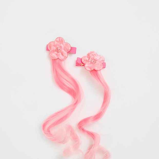 Kids 2 Pack Flower Faux Hair Clips