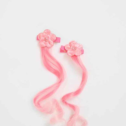 Kids 2 Pack Flower Faux Hair Clips