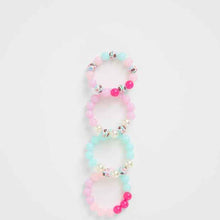 Kids 4 Pack Floral Print Stretch Bracelets