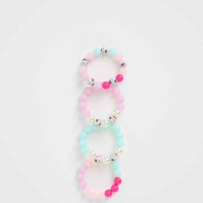 Kids 4 Pack Floral Print Stretch Bracelets