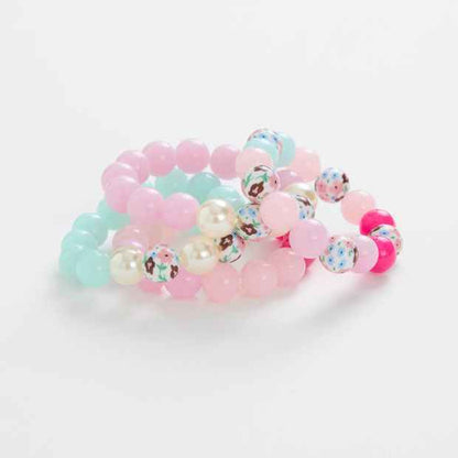 Kids 4 Pack Floral Print Stretch Bracelets