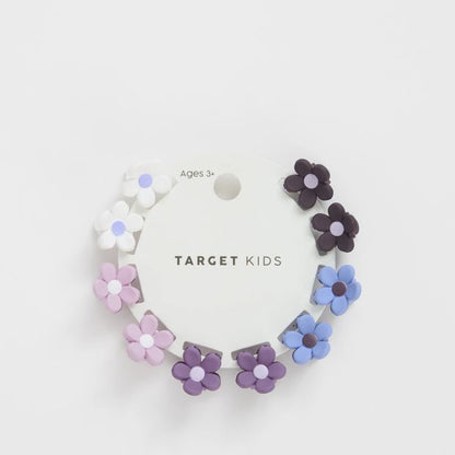 Kids 10 Pack Mini Flower Claw Clips