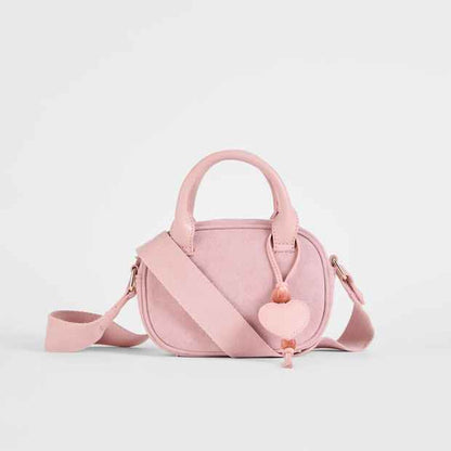 Kids Faux Suede Mini Bowler Bag